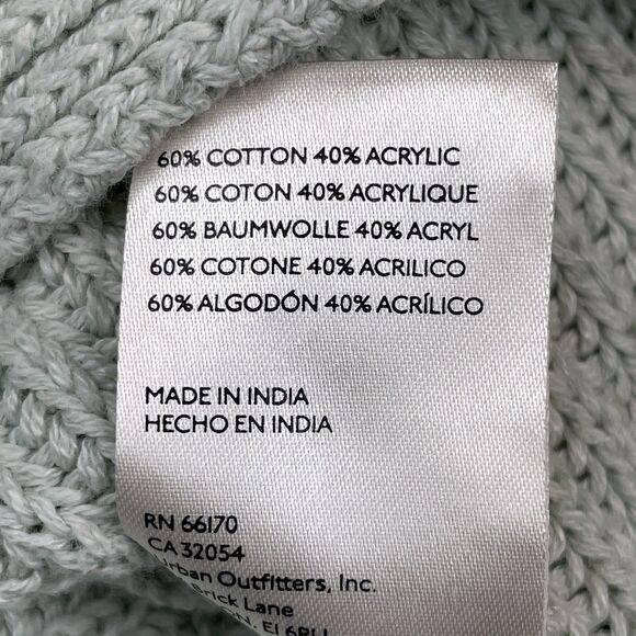 Free People Marlie Pullover Sweater Size Large Oversized Cotton Blend Mint Green - Picture 9 of 10